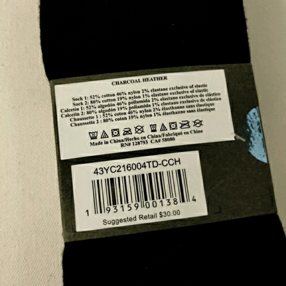 All Saints leopard print crew socks gray black NWT - Picture 6 of 6